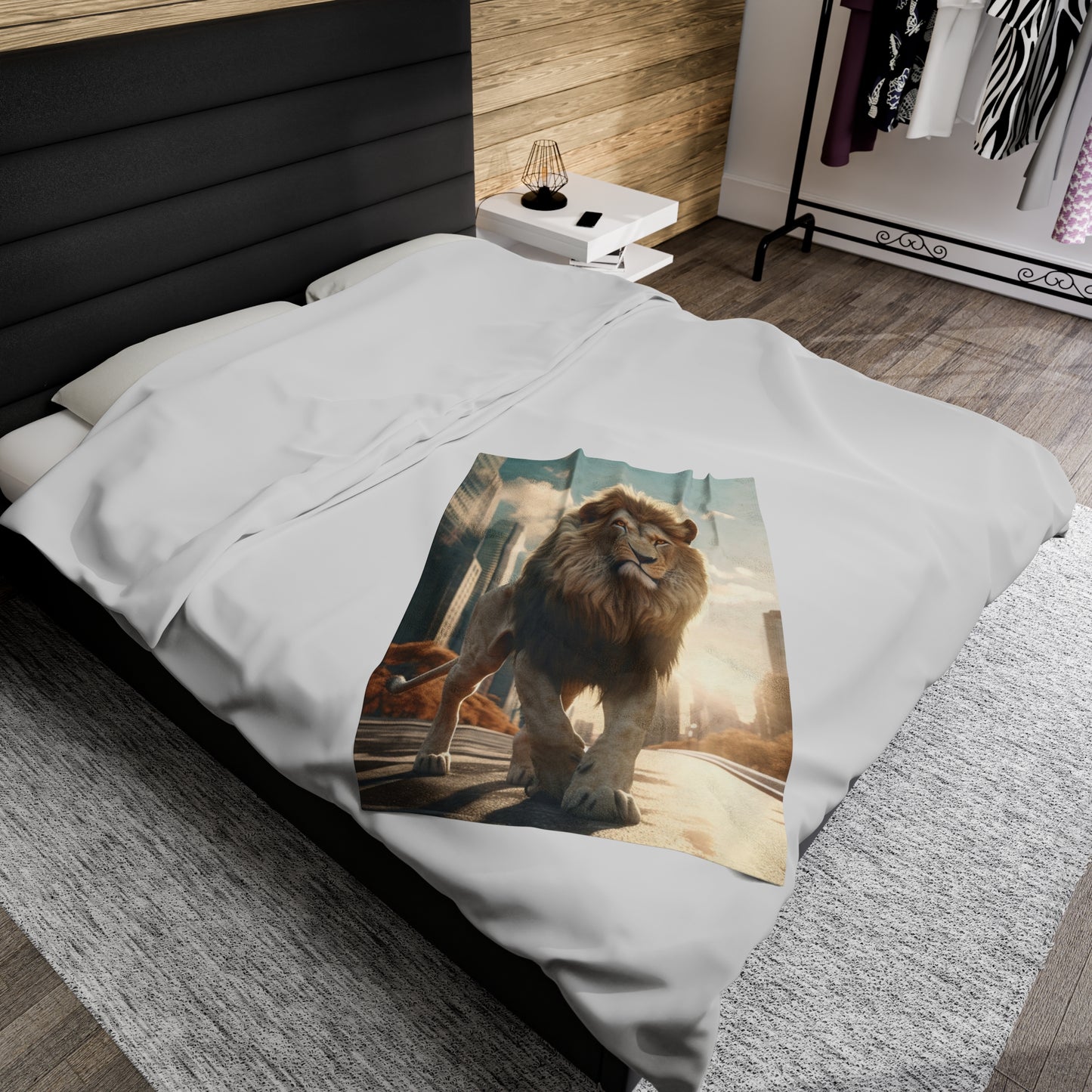 Lion In The City Plush Blanket