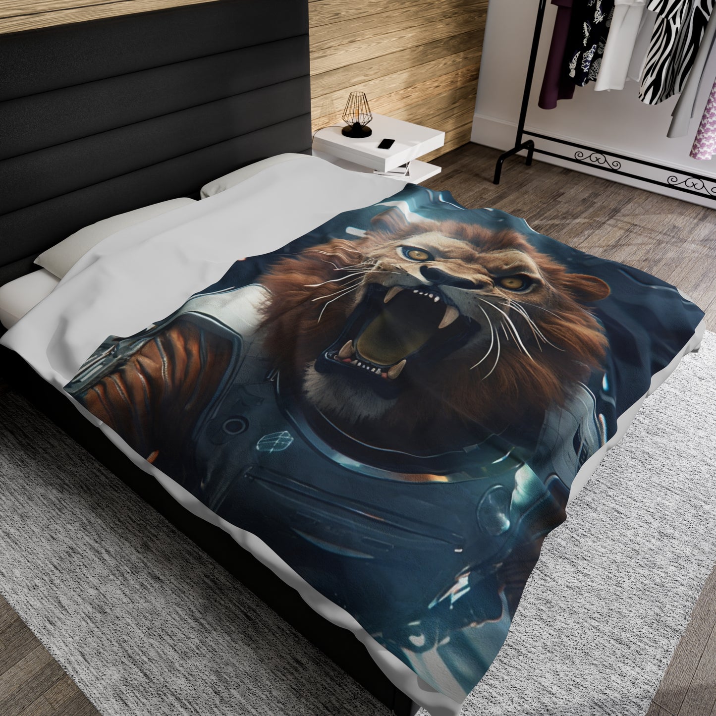 Space Lion Plush Blanket