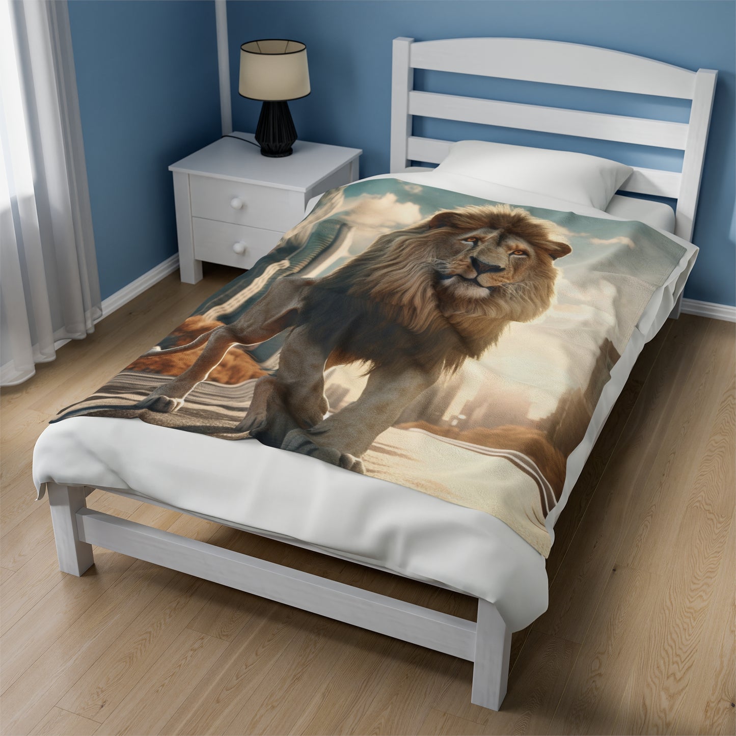 Lion In The City Plush Blanket