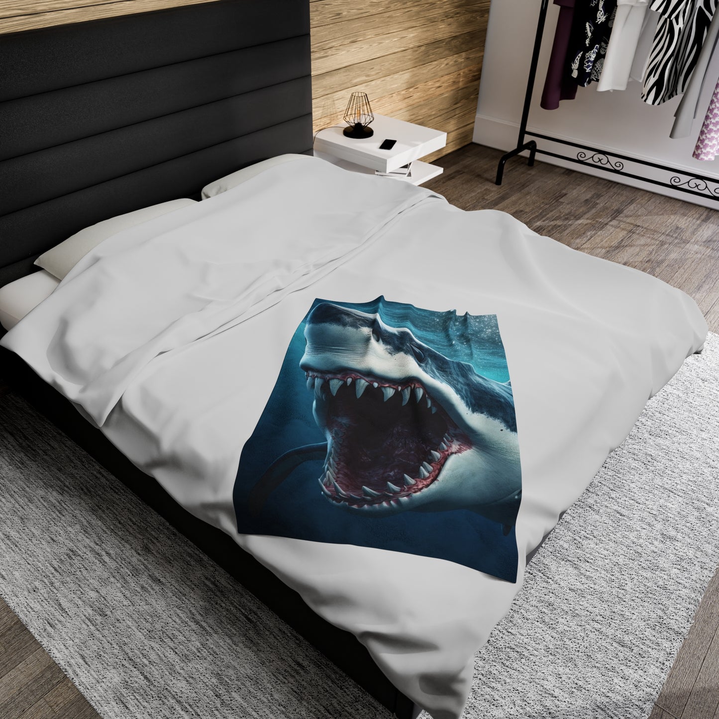 Great White Shark Teeth Plush Blanket