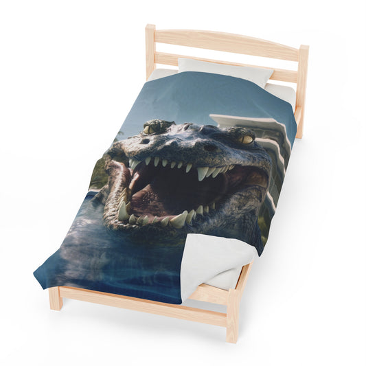 Alligator Poolside of the Mansion Plush Blanket