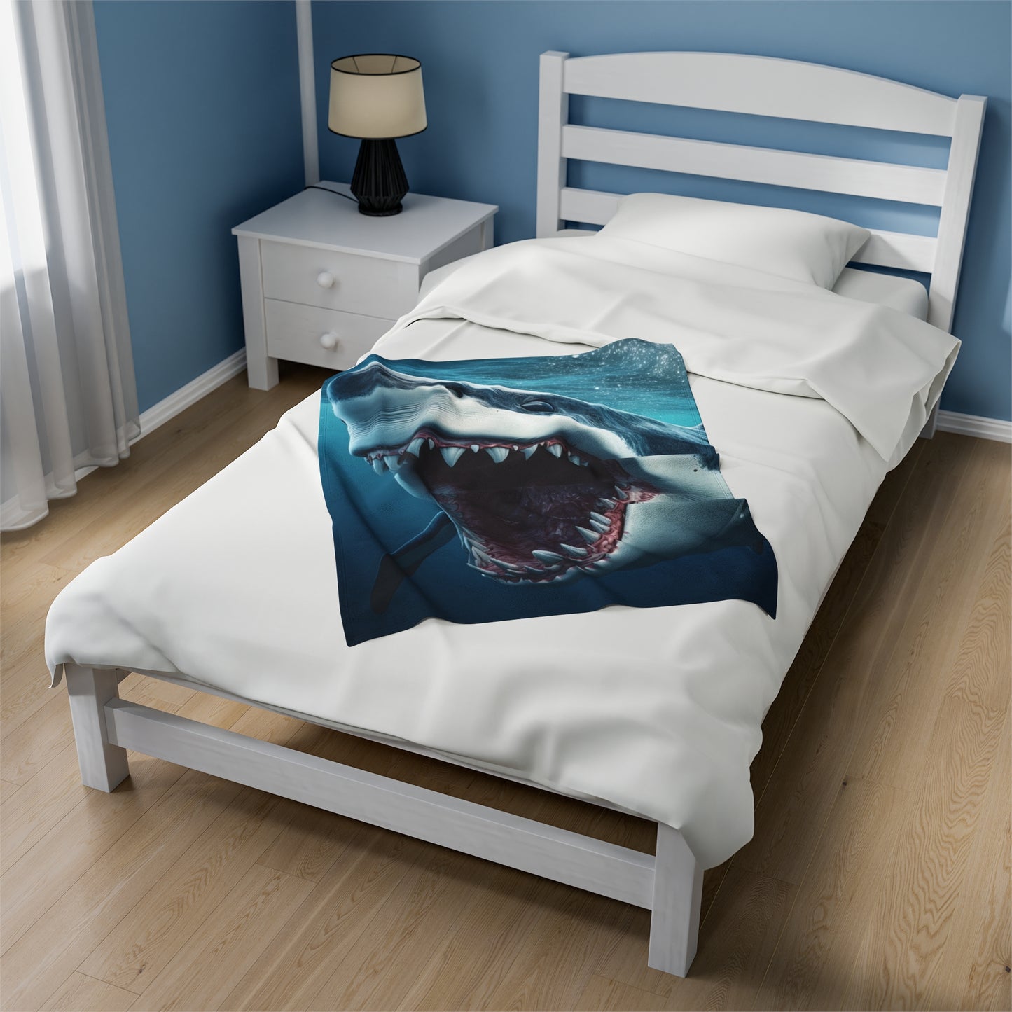 Great White Shark Teeth Plush Blanket