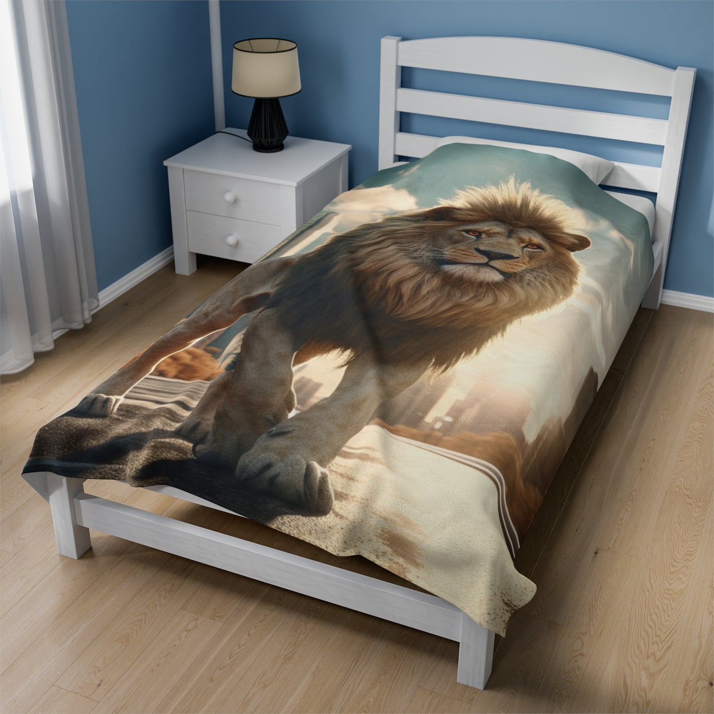 Lion In The City Plush Blanket