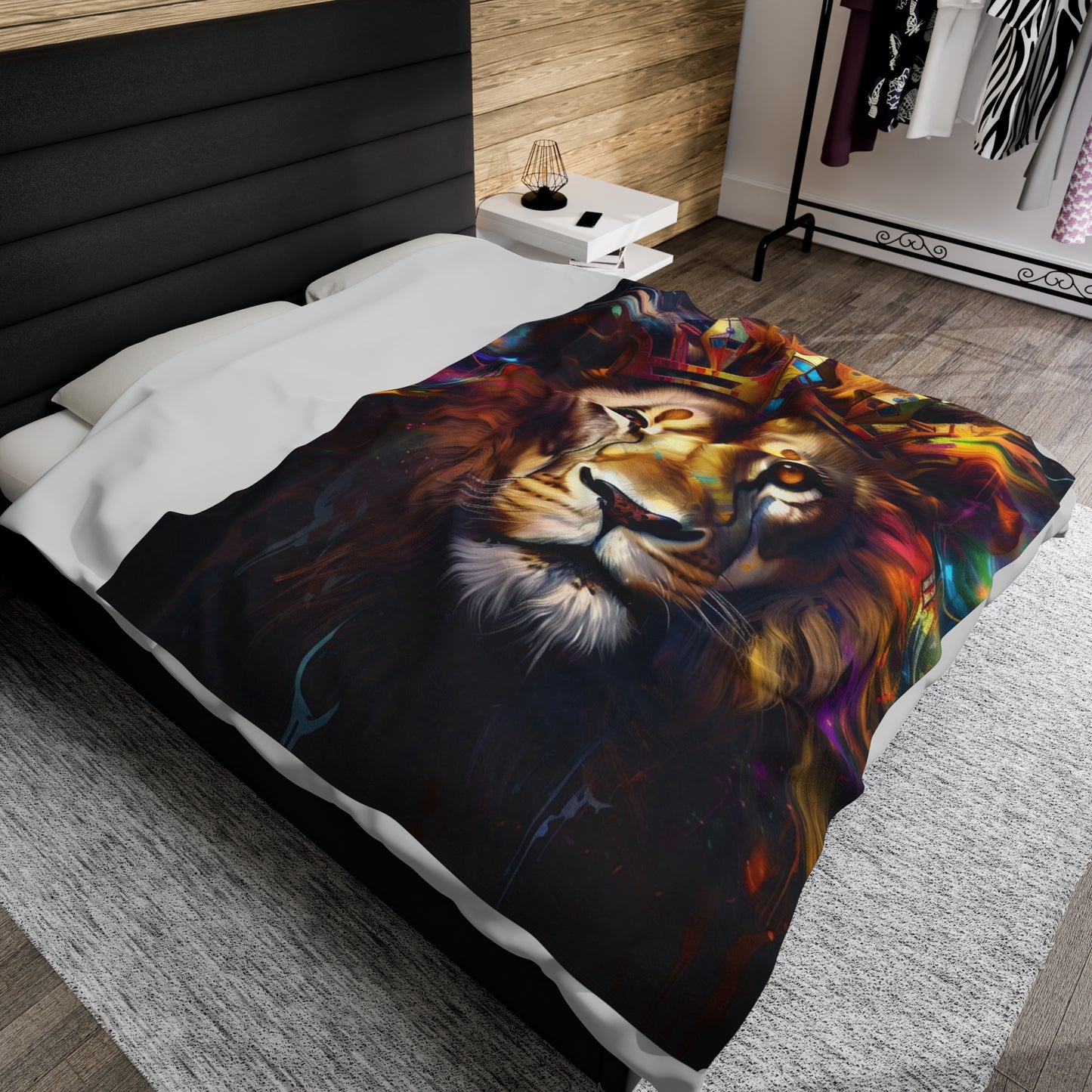 Lion Colorful Paint Plush Blanket