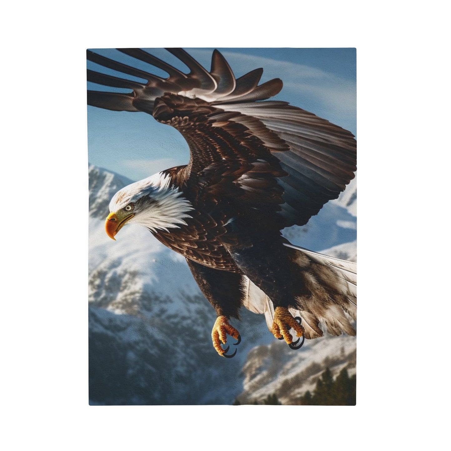 Elegant Bald Eagle Plush Blanket