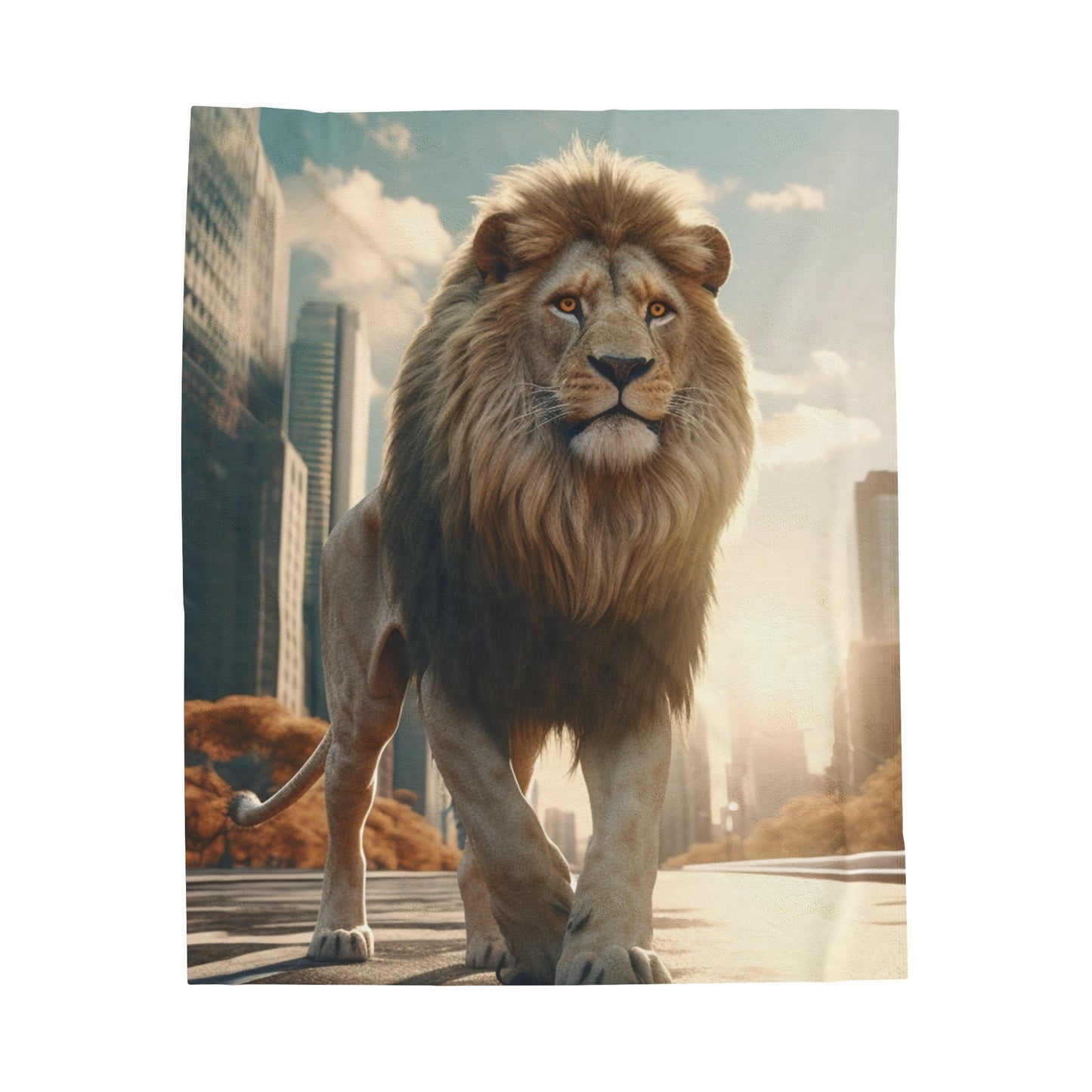 Lion In The City Plush Blanket