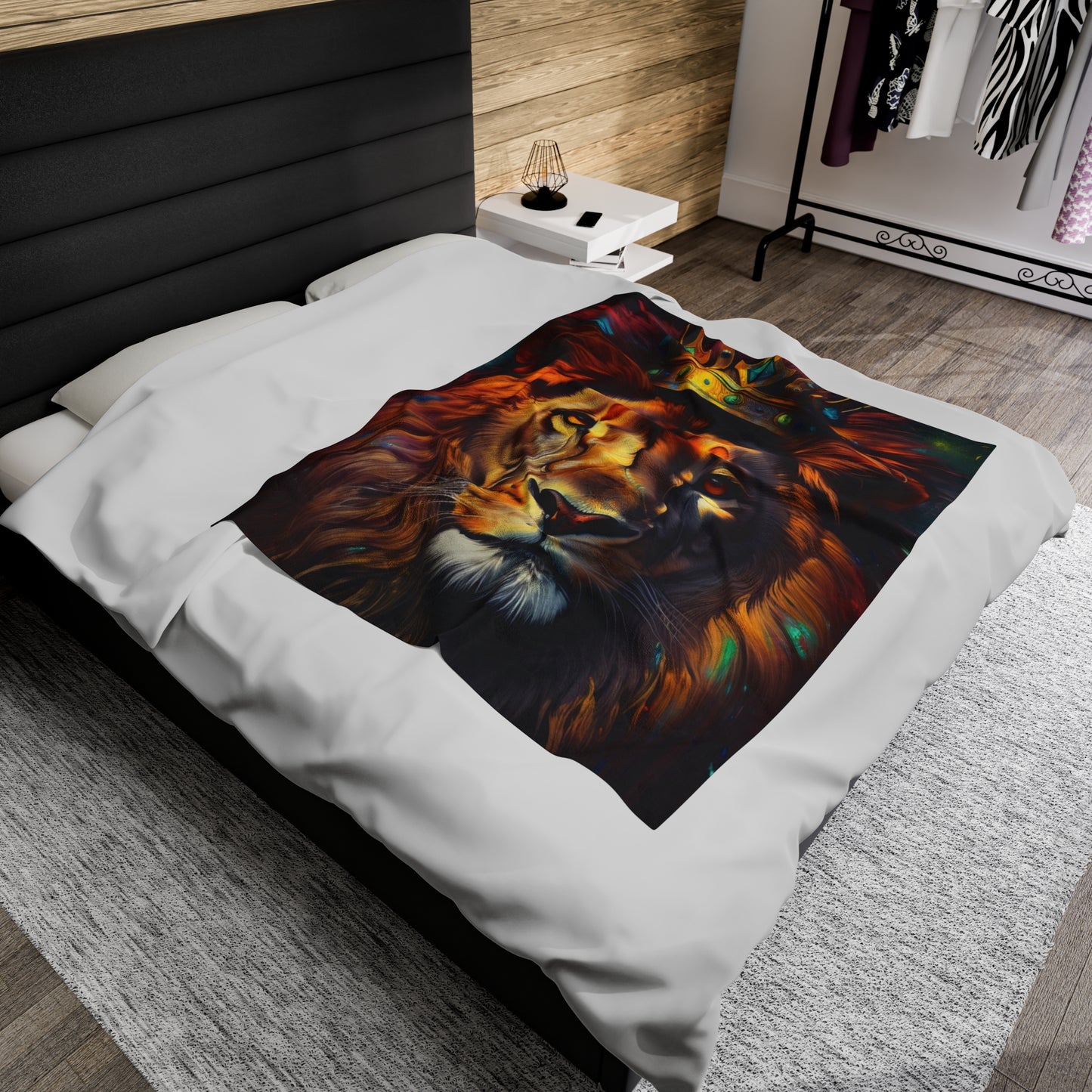 King Lion Colorful Plush Blanket