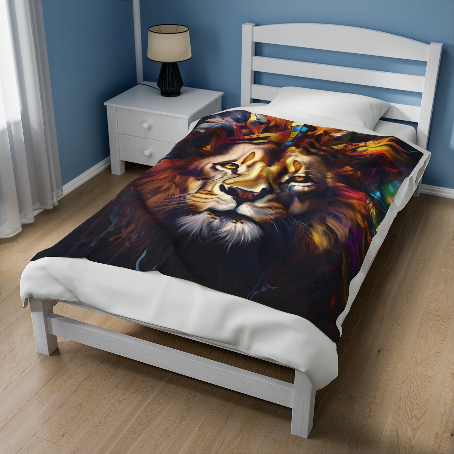 Lion Colorful Paint Plush Blanket