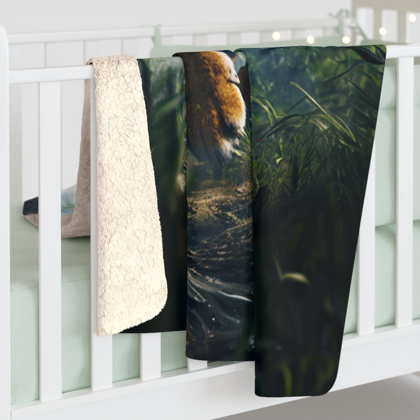 Tiger In The Jungle Sherpa Fleece Blanket