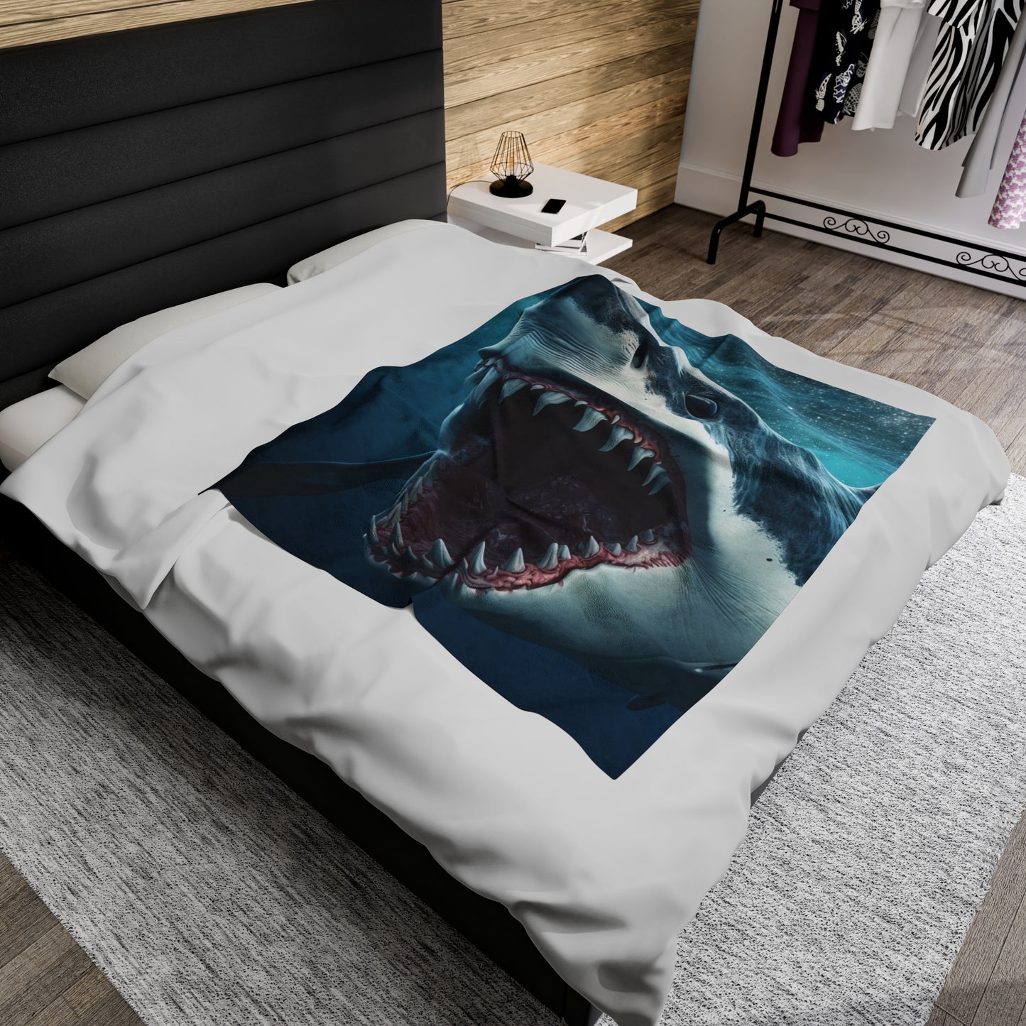 Great White Shark Teeth Plush Blanket