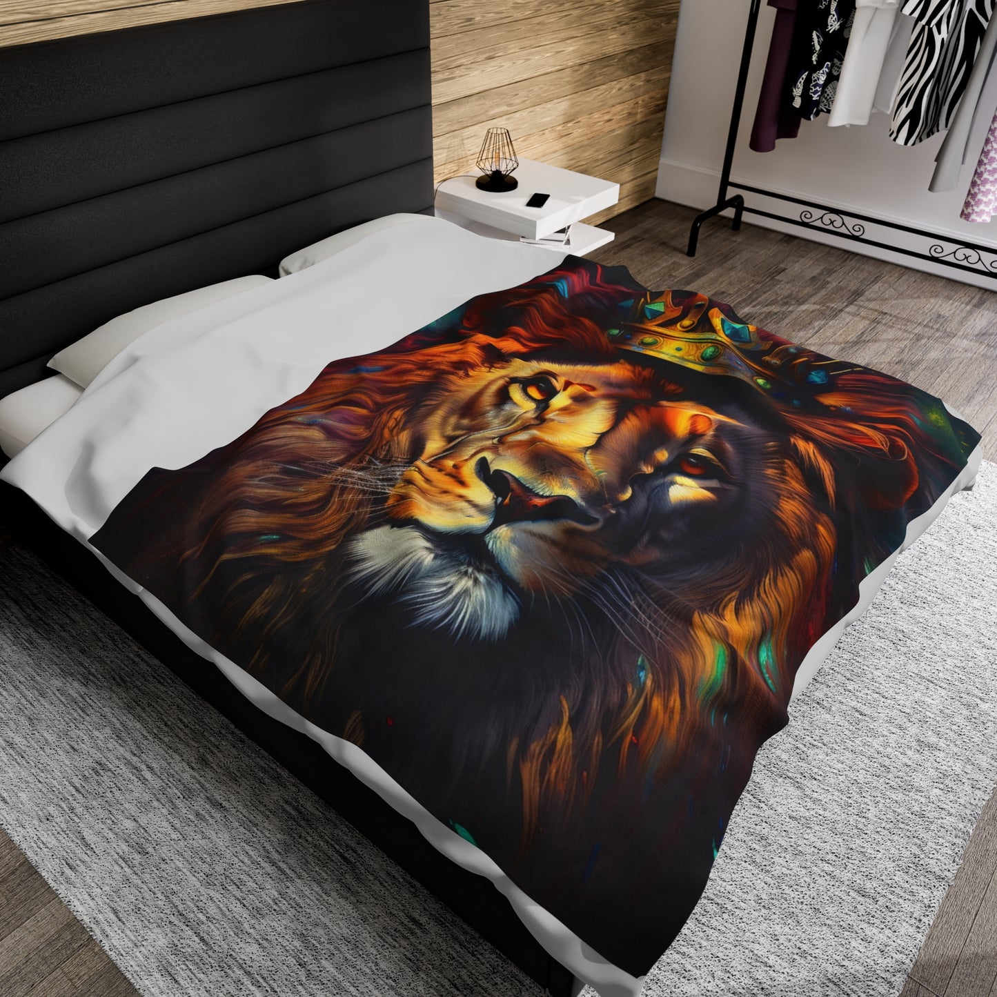 King Lion Colorful Plush Blanket