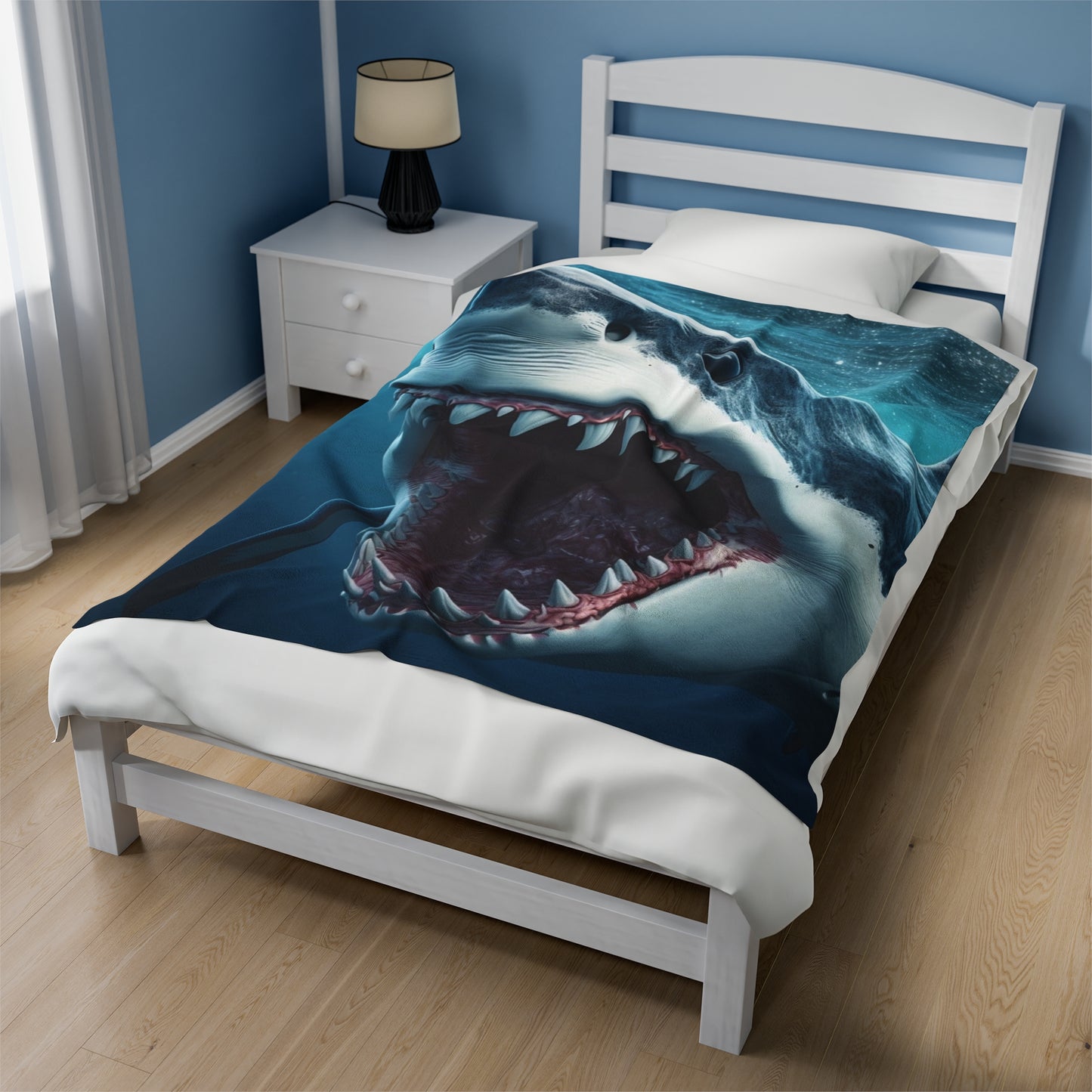 Great White Shark Teeth Plush Blanket