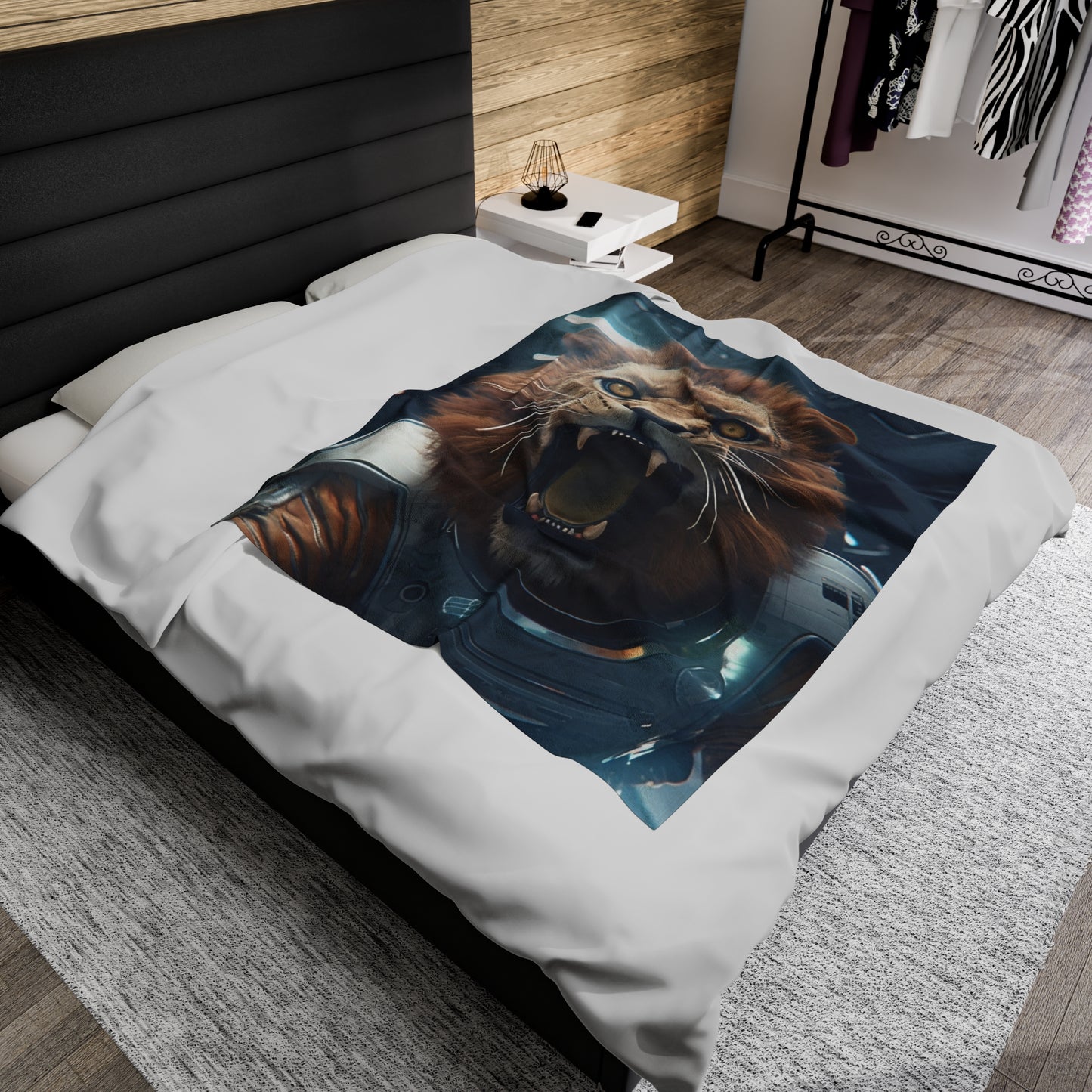 Space Lion Plush Blanket