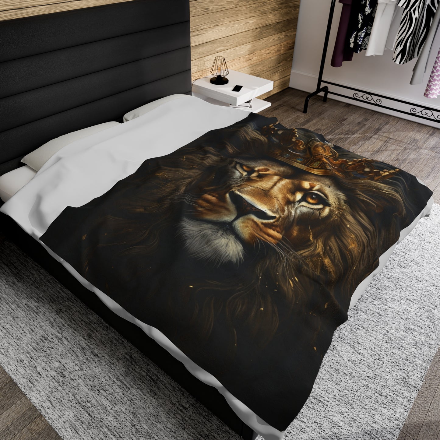 Lion Calm King Plush Blanket