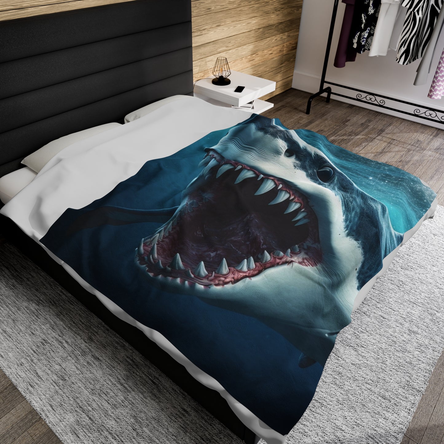 Great White Shark Teeth Plush Blanket