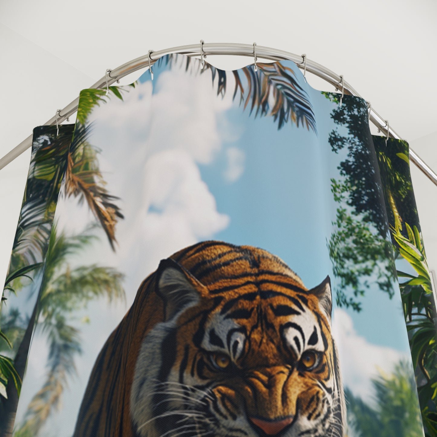 Tiger In The Jungle Shower Curtains