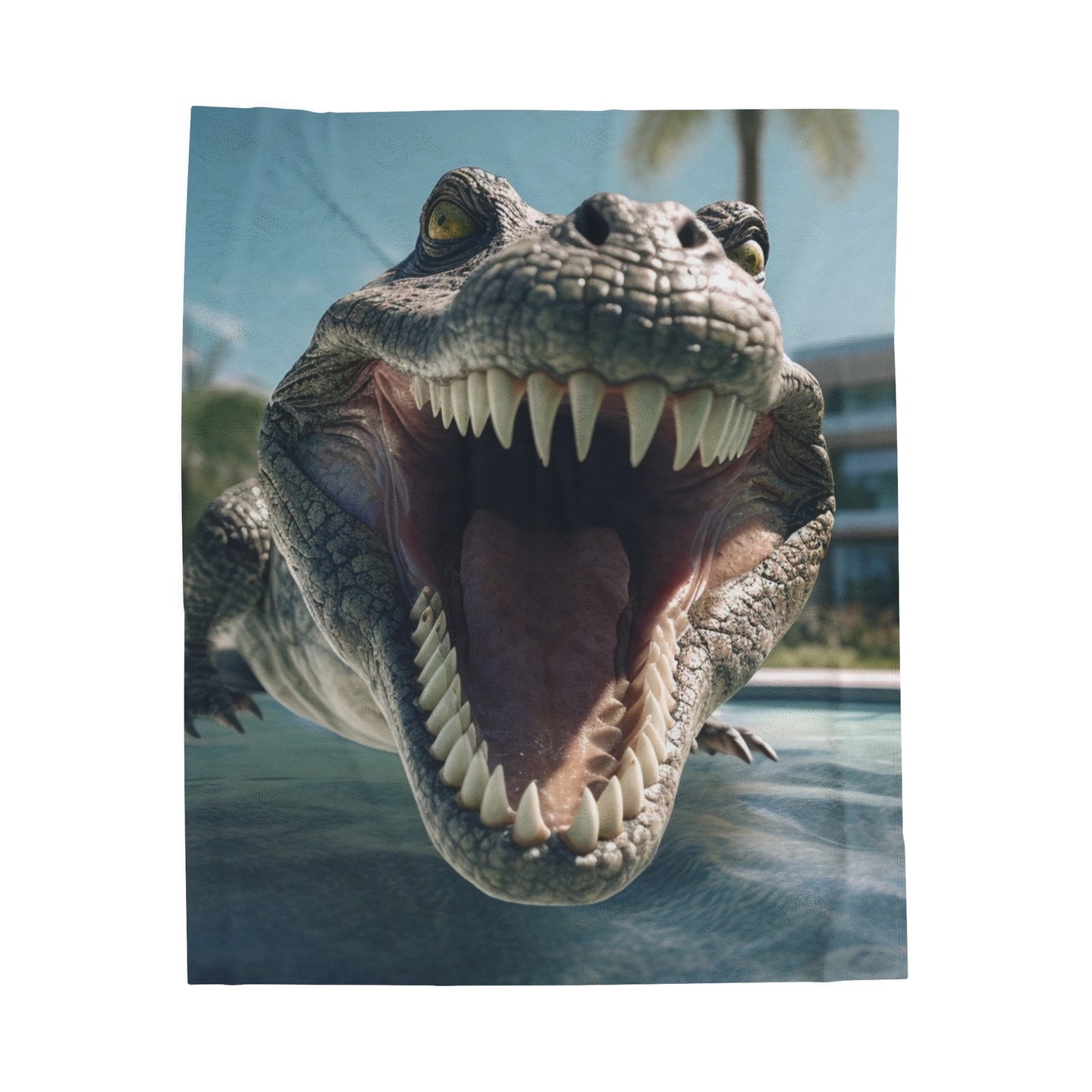 Alligator Chilling By The Pool Plush Blanket