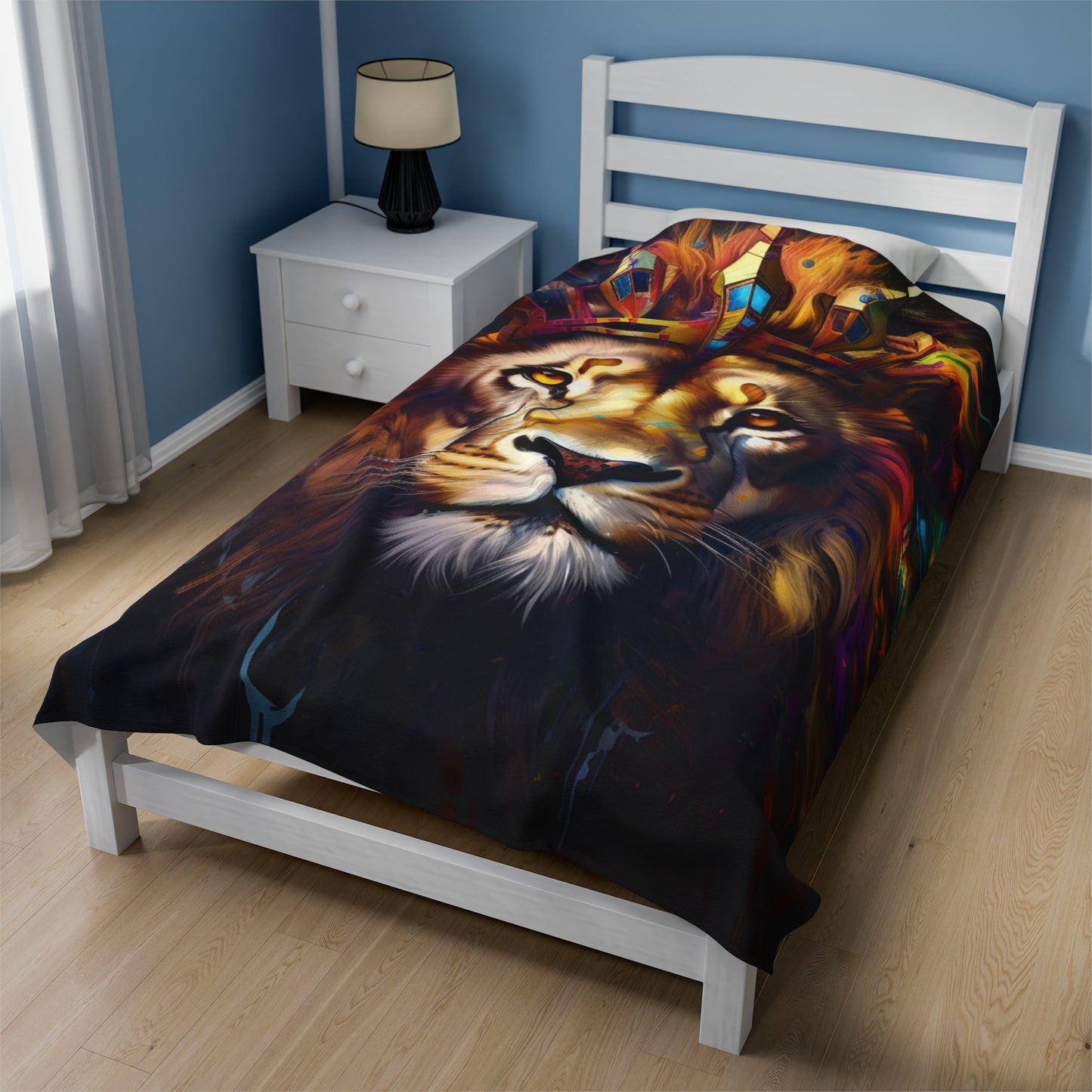 Lion Colorful Paint Plush Blanket