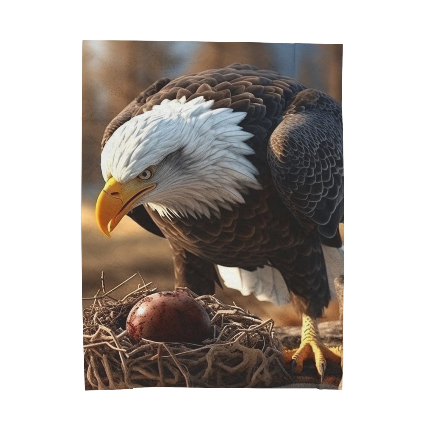 Mother Bald Eagle Plush Blanket