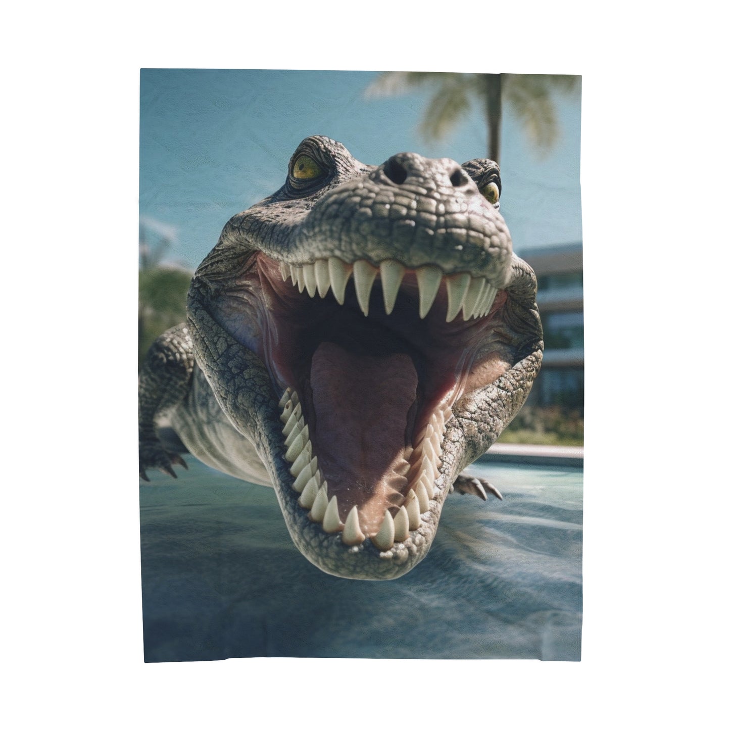 Alligator Chilling By The Pool Plush Blanket