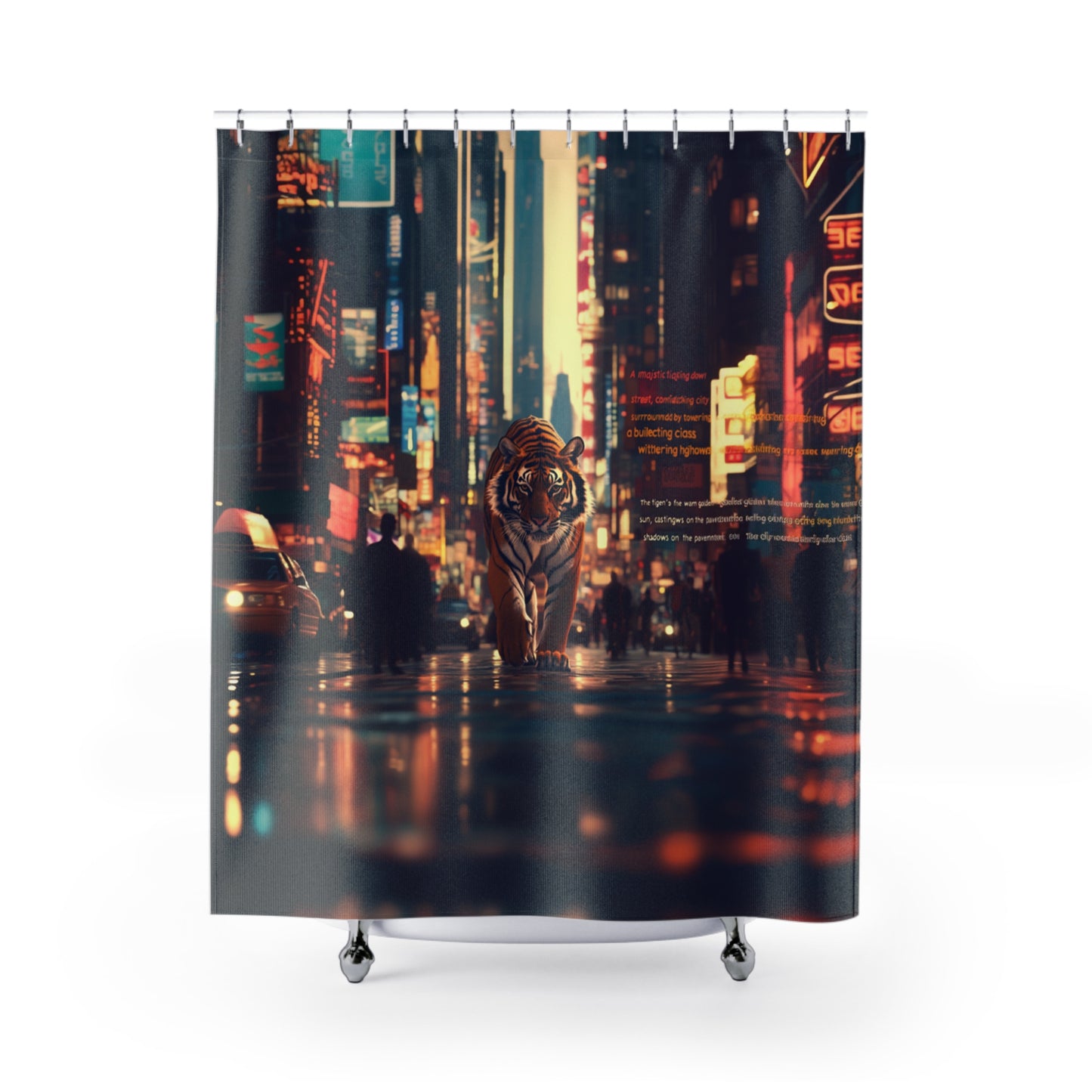 Tiger In The City Shower Curtains