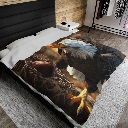 Mother Bald Eagle Plush Blanket