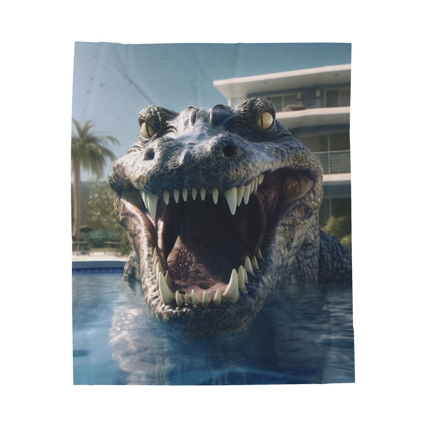 Alligator Poolside of the Mansion Plush Blanket