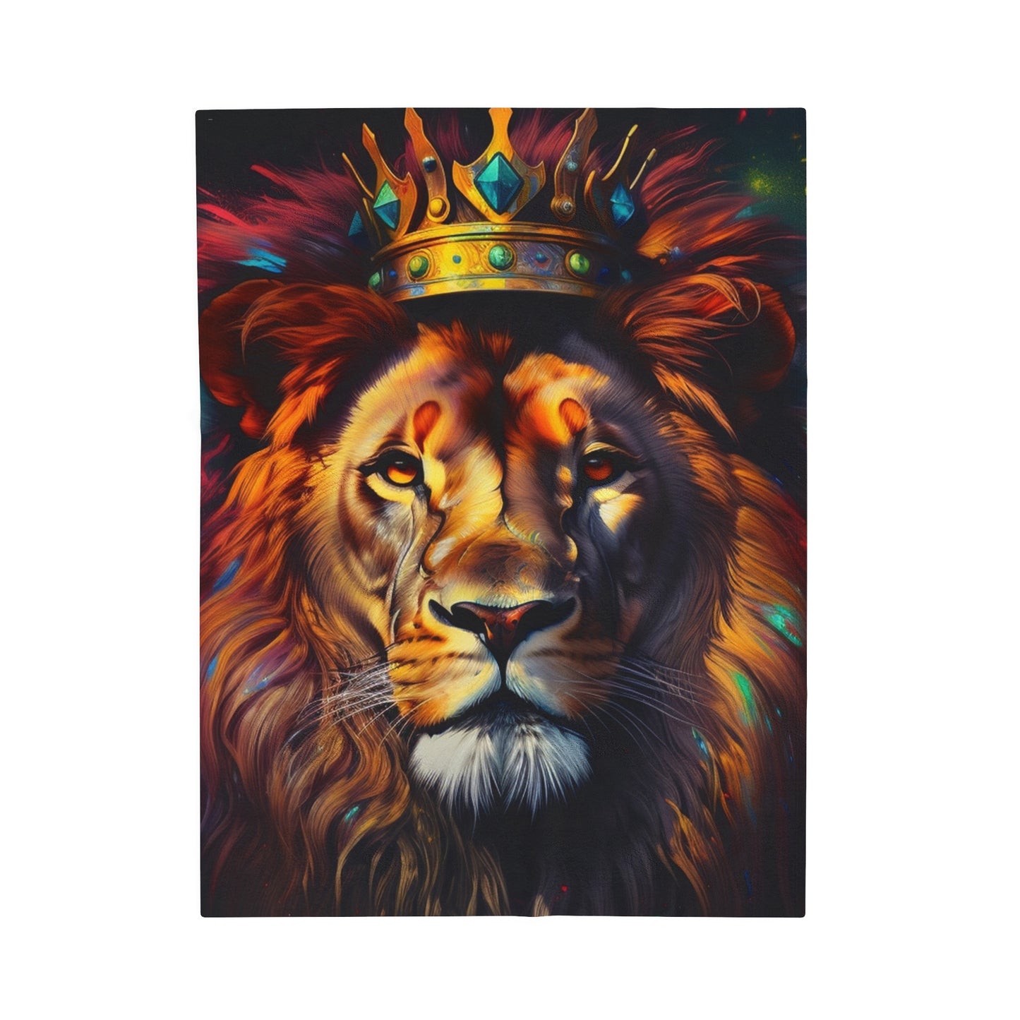 King Lion Colorful Plush Blanket