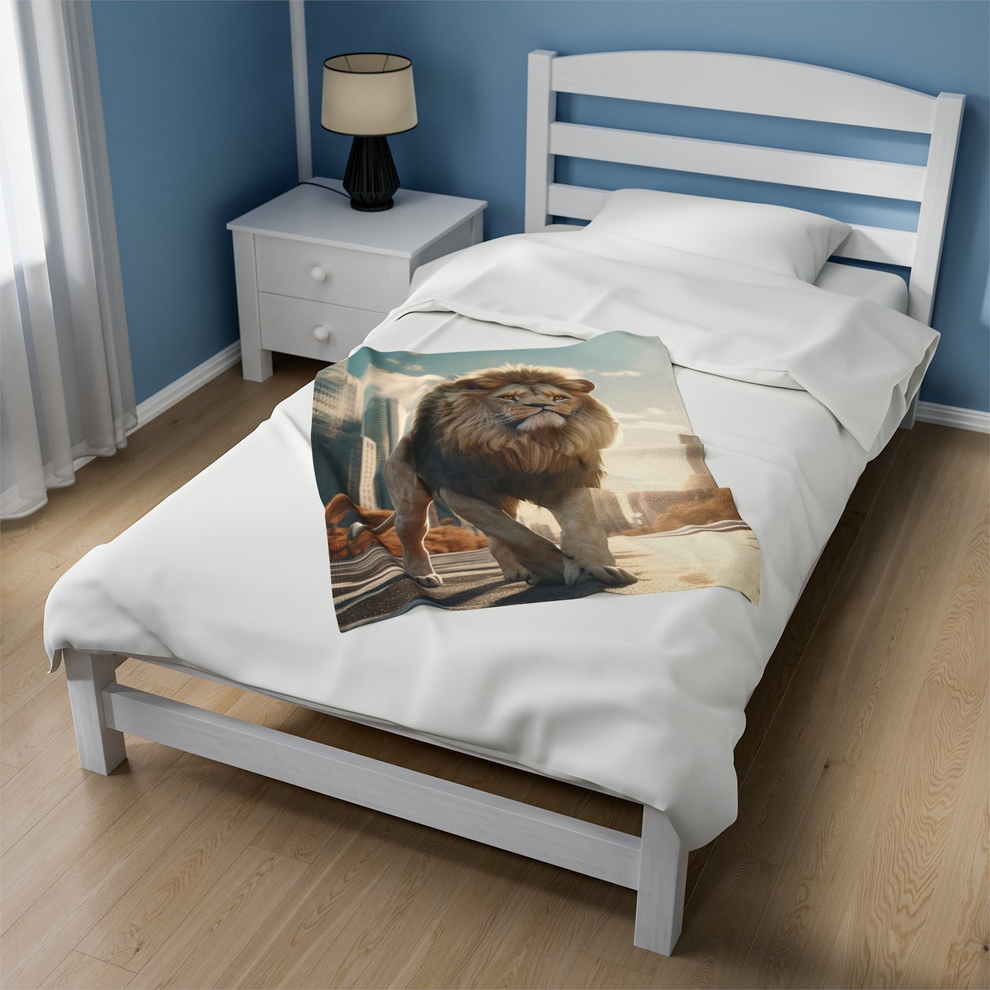 Lion In The City Plush Blanket