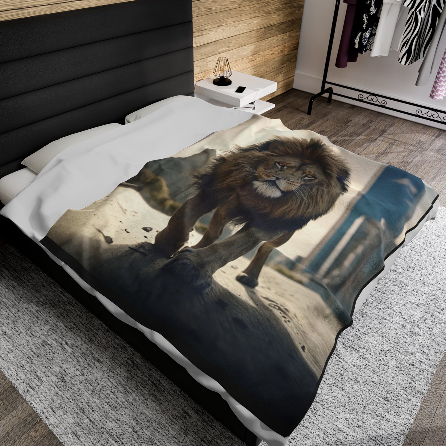 Lion Takes Over The City Plush Blanket