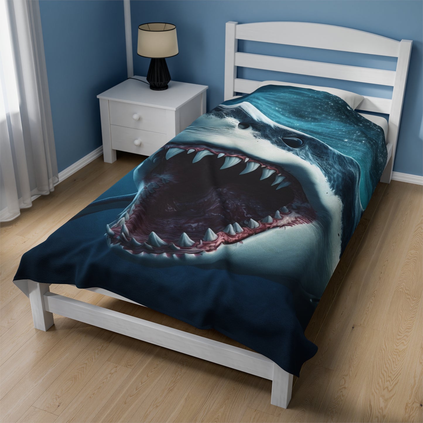 Great White Shark Teeth Plush Blanket