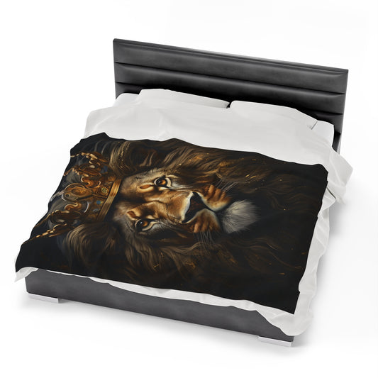 Lion Calm King Plush Blanket