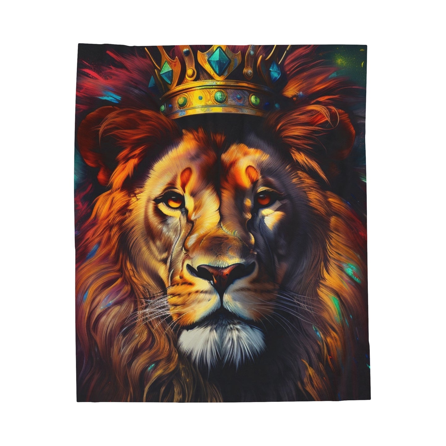 King Lion Colorful Plush Blanket