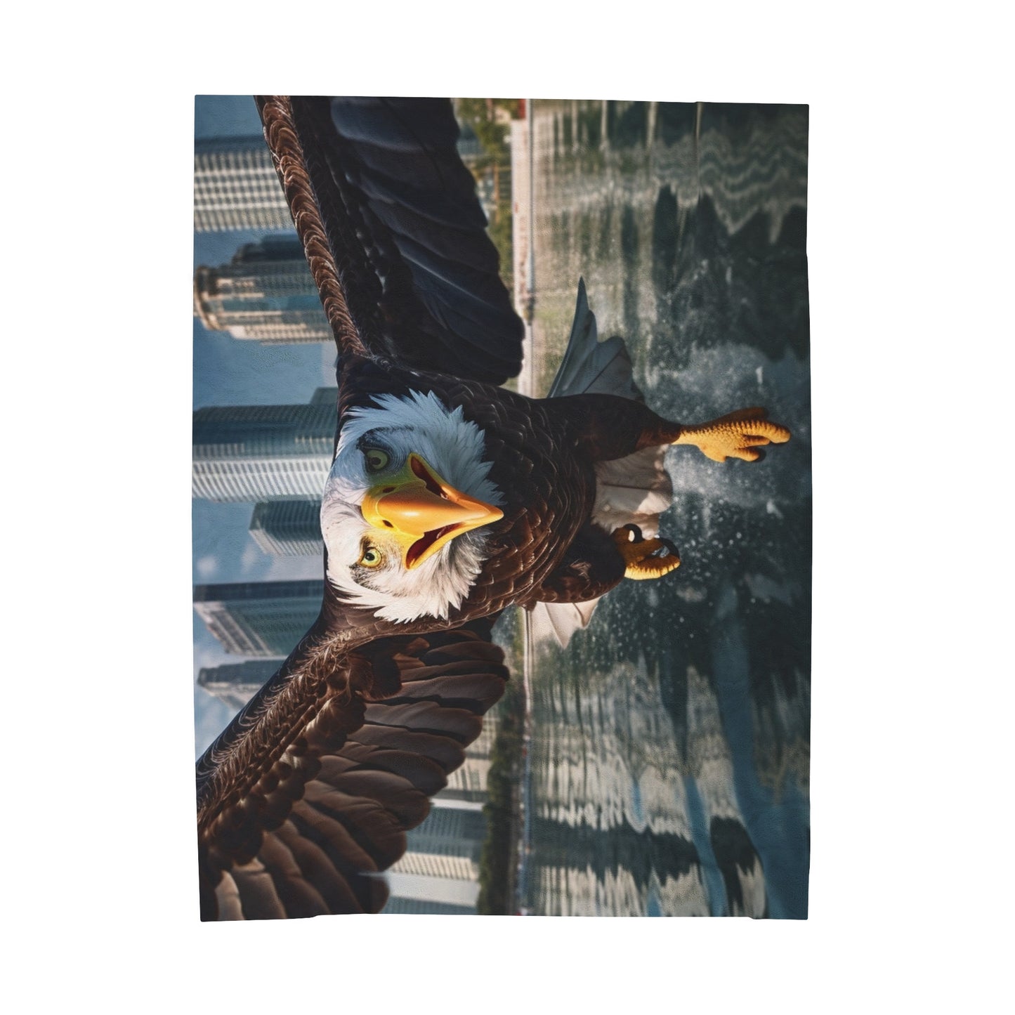 Bald Eagle Flying Plush Blanket