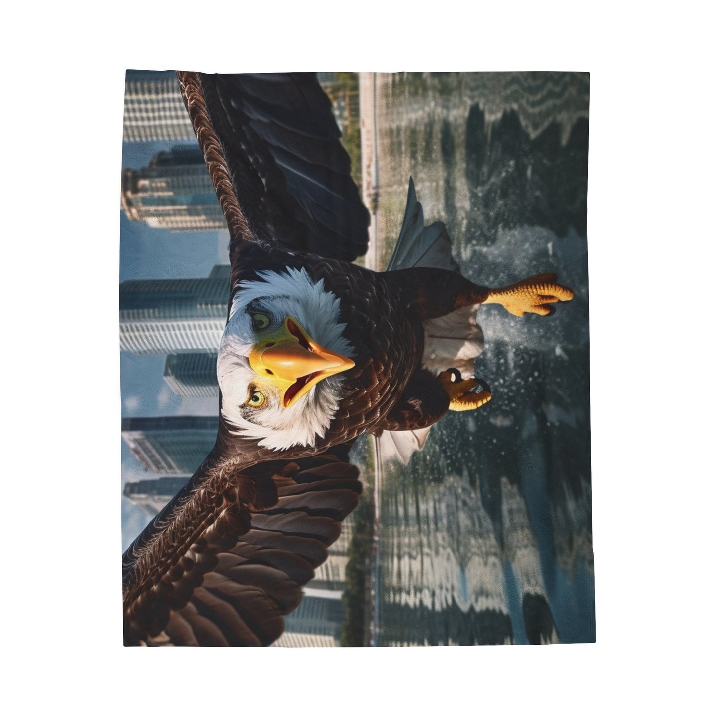 Bald Eagle Flying Plush Blanket