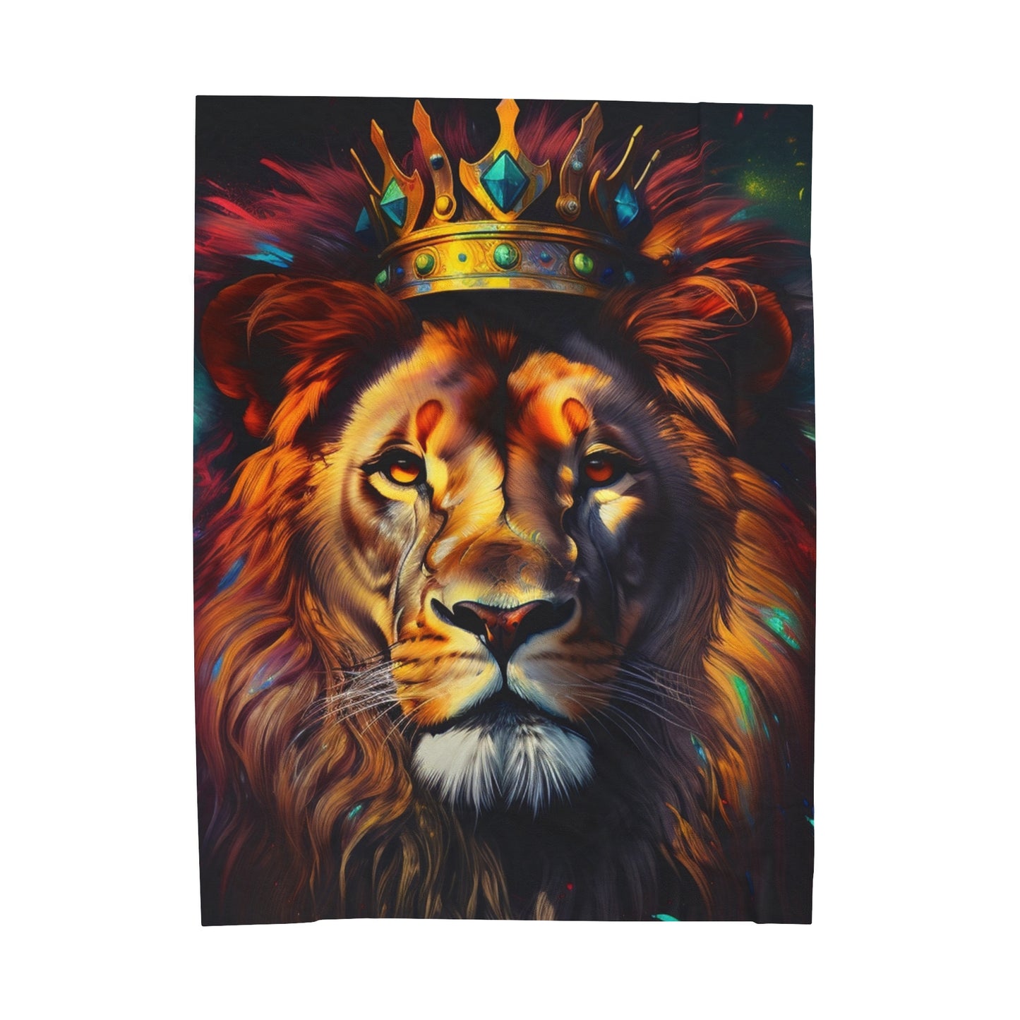 King Lion Colorful Plush Blanket