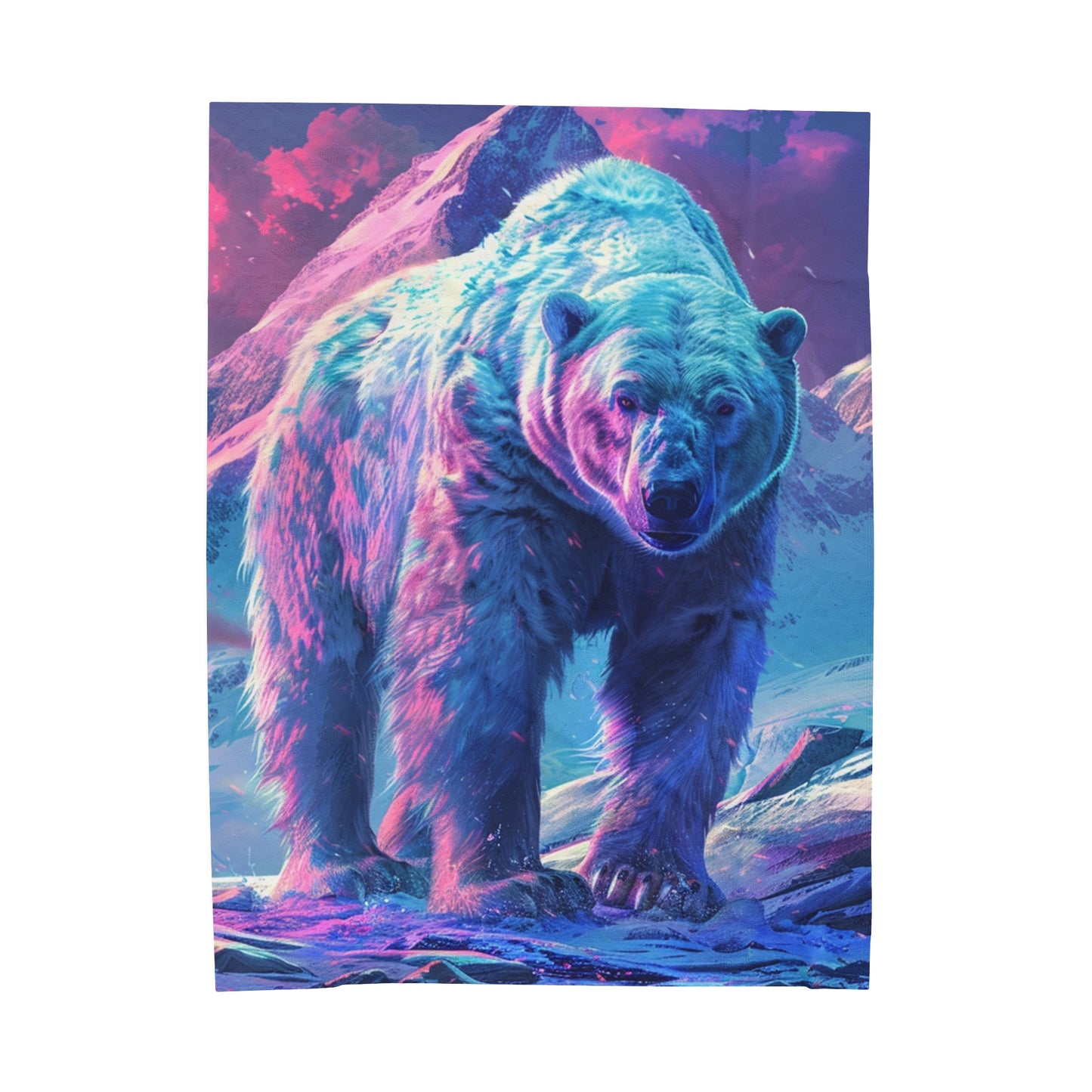 Polar Bear Colorful Plush Blanket