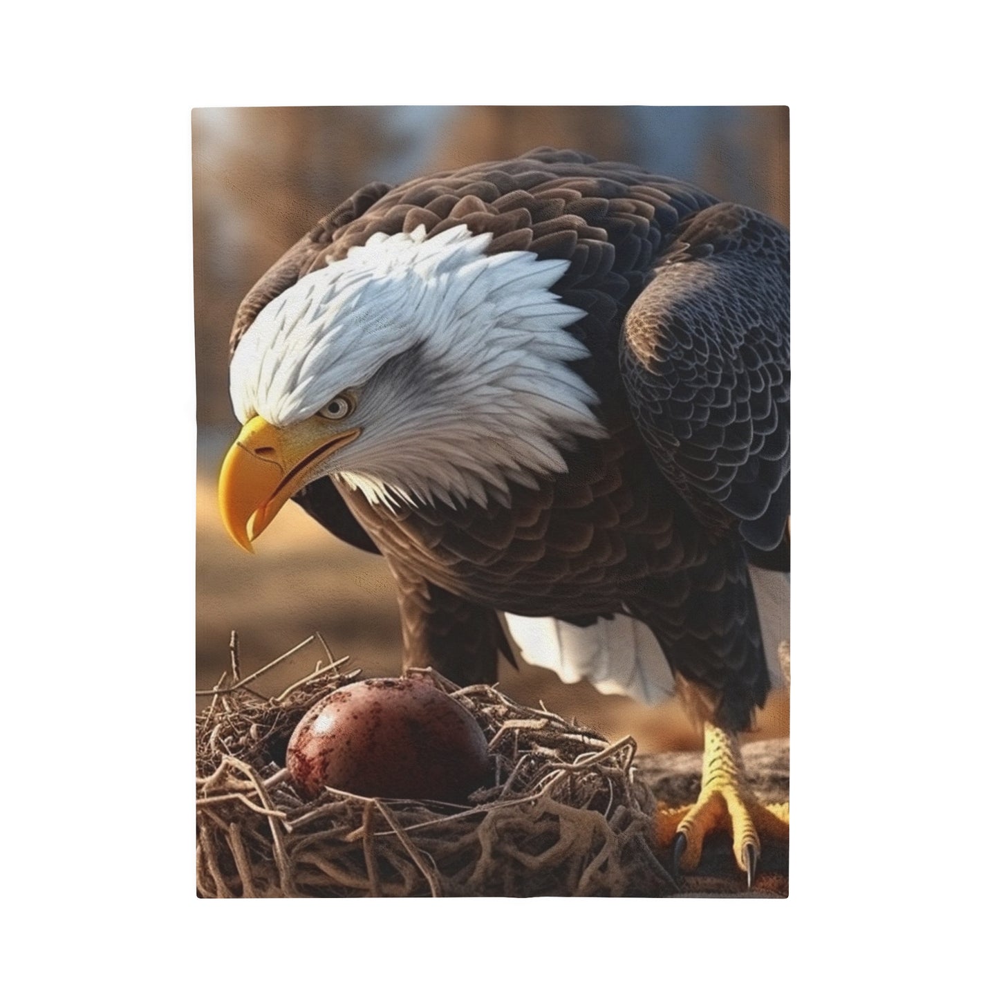 Mother Bald Eagle Plush Blanket