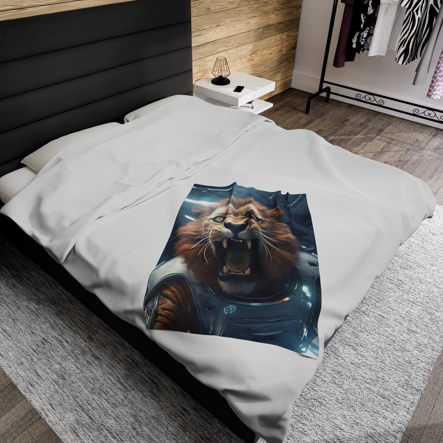 Space Lion Plush Blanket