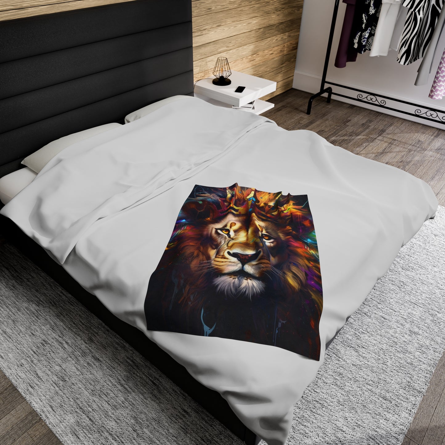 Lion Colorful Paint Plush Blanket