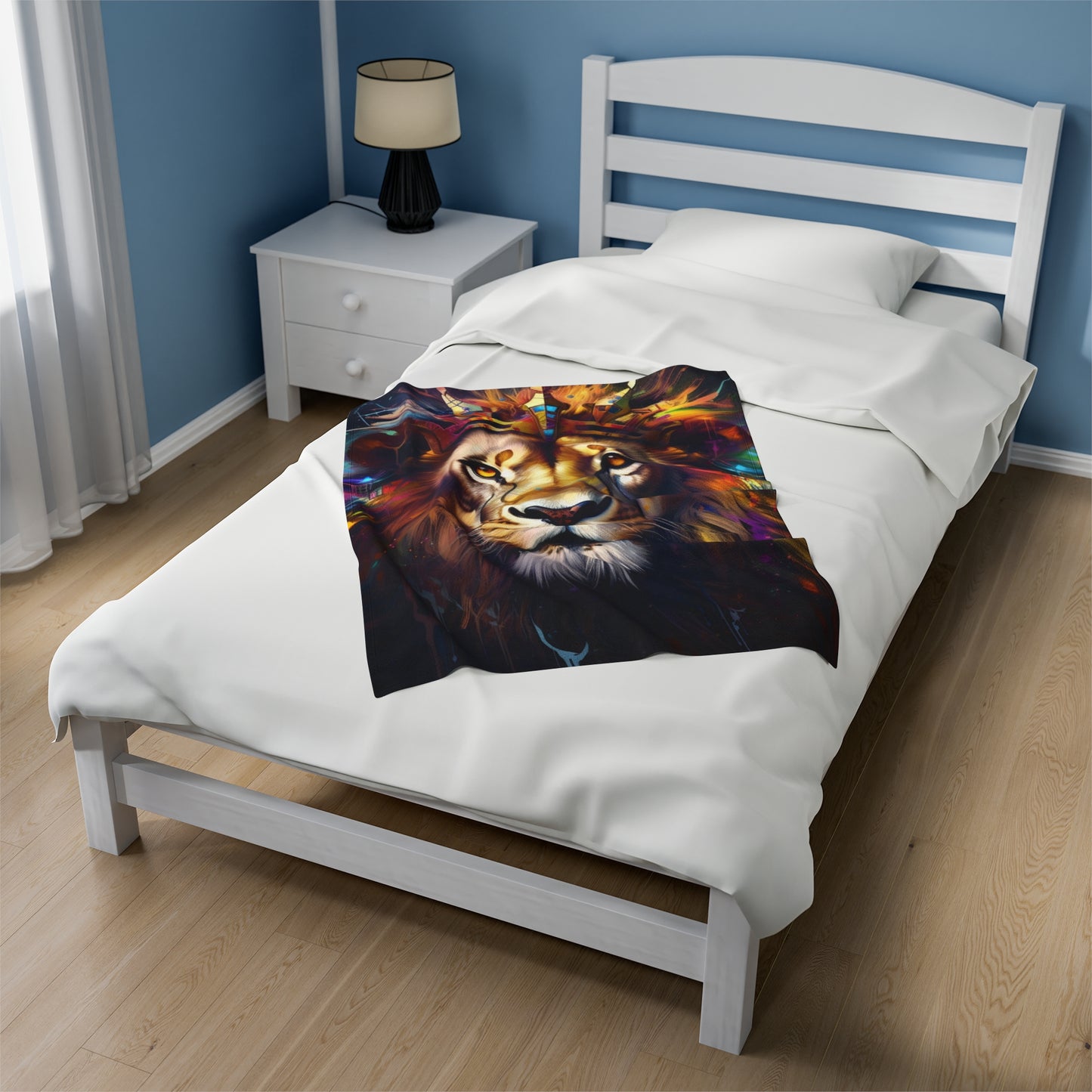 Lion Colorful Paint Plush Blanket