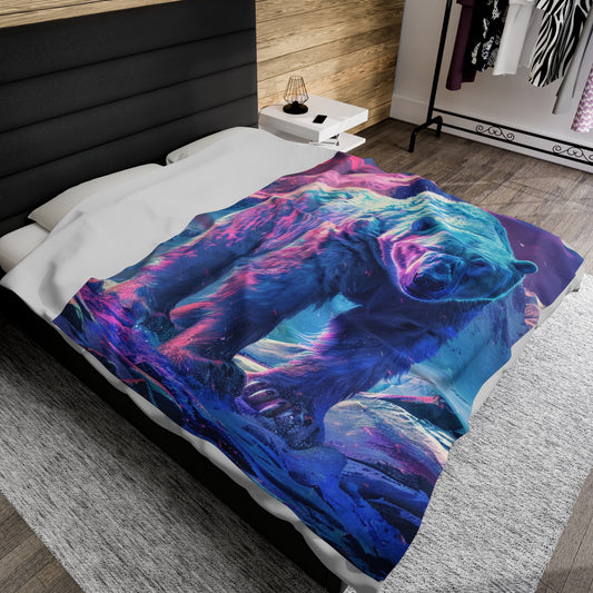 Polar Bear Colorful Plush Blanket