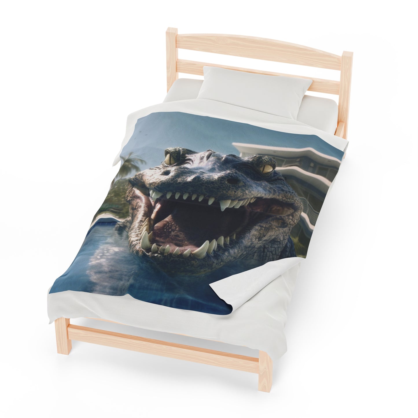 Alligator Poolside of the Mansion Plush Blanket