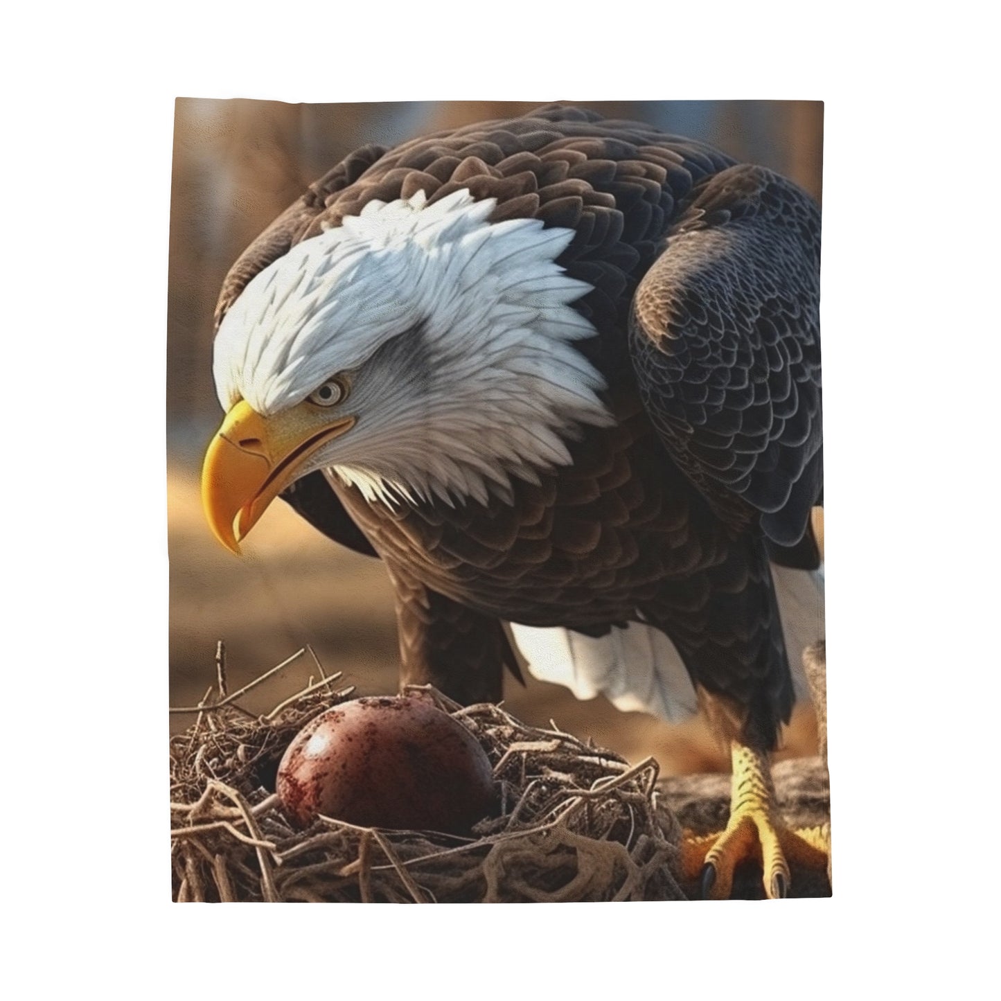 Mother Bald Eagle Plush Blanket