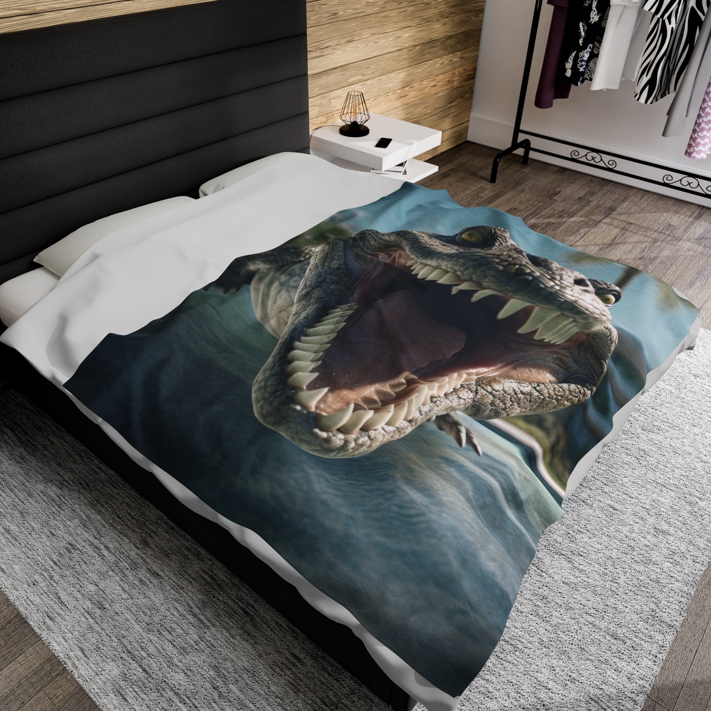 Alligator Chilling By The Pool Plush Blanket