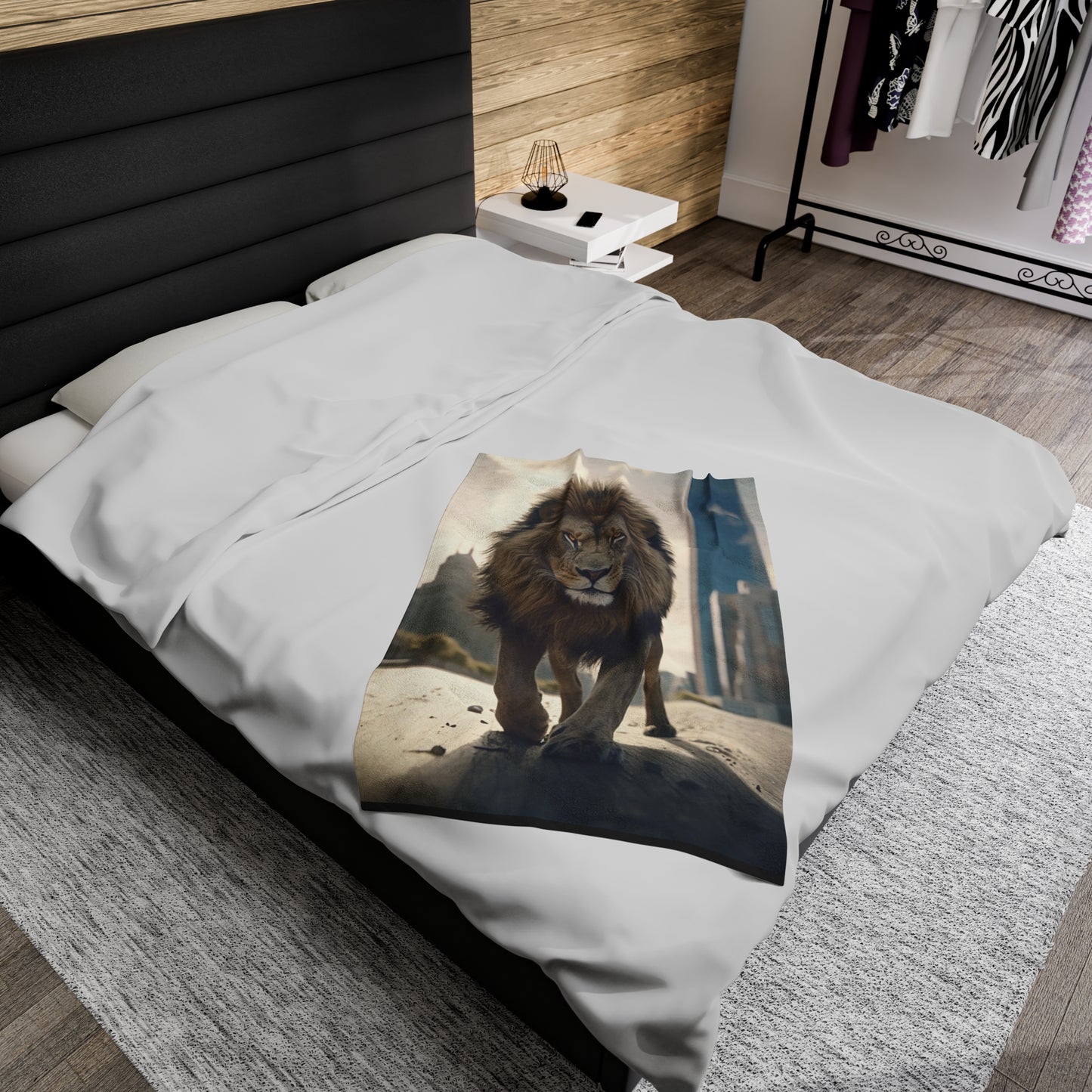 Lion Takes Over The City Plush Blanket