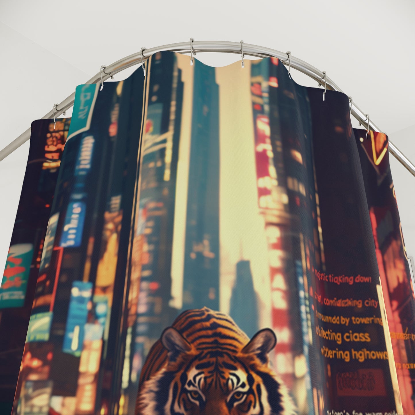 Tiger In The City Shower Curtains