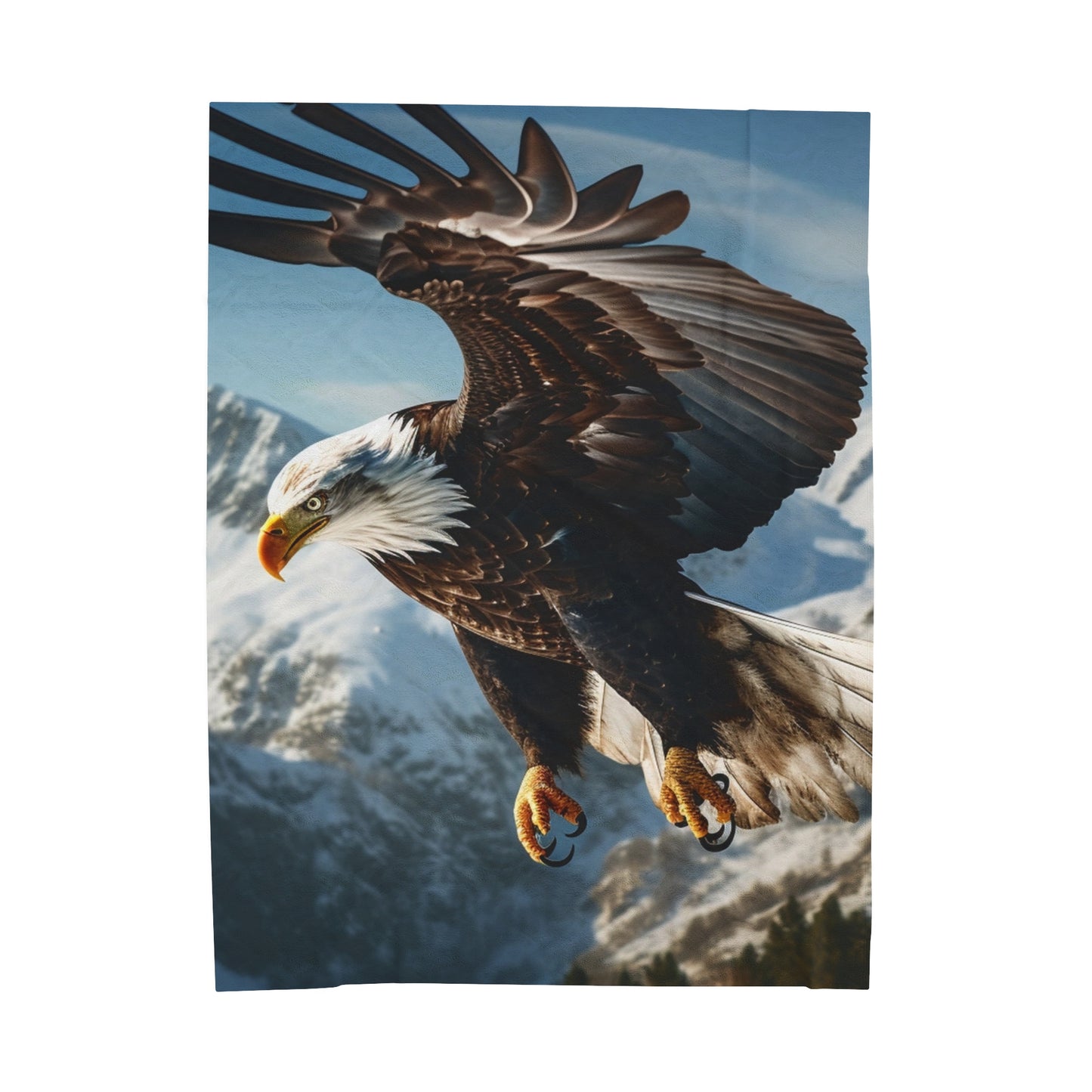 Elegant Bald Eagle Plush Blanket