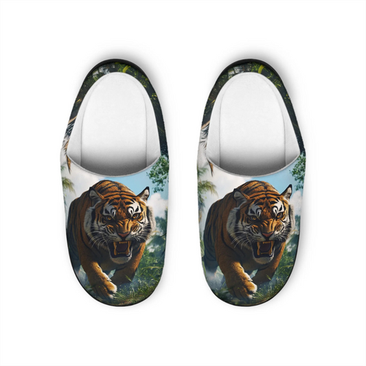 Tiger In The Jungle Indoor Slippers