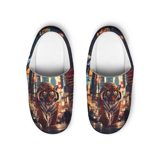 Tiger In The City Men's Indoor Slippers